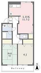 トパーズIII 3階2LDKの間取り