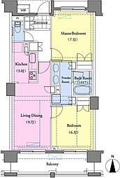 アールスタイルズ武蔵小杉ウエスト 2LDKの間取図画像