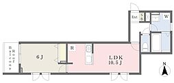 横浜市港北区日吉6丁目アパート 1LDKの間取図画像