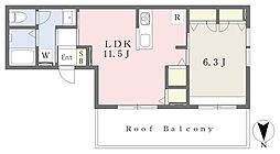 横浜市港北区日吉6丁目アパート 1LDKの間取図画像
