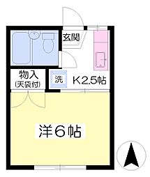 ジュネス相沢 1Kの間取図画像