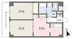 八雲マンション 2DKの間取図画像