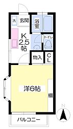 ハイメゾンM.K 1Kの間取図画像