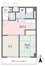 シャンボーレ渕野辺 2Kの間取図画像