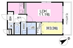 SK-カルム 1LDKの間取図画像