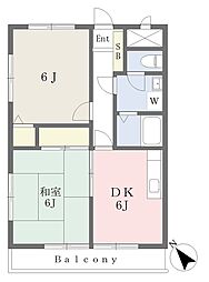 エトワール・ヤガラ 2DKの間取図画像