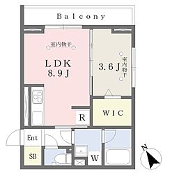 ムーンダスト 1LDKの間取図画像