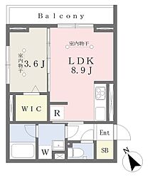 ムーンダスト 1LDKの間取図画像