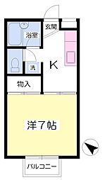 ヴィラ・セシオン 1Kの間取図画像