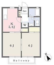 グリーンヒルズ広袴 2Kの間取図画像