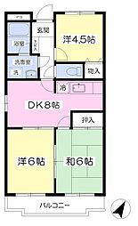 オーシャンテラス 3DKの間取図画像