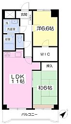 ヴァンヴェルナ 2LDKの間取図画像