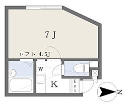 リヴェールつきみ野 1Kの間取図画像