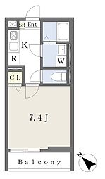 アルモニー相模大野 1Kの間取図画像