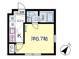 グレース中央林間 1Kの間取図画像
