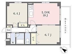 メゾングラシューズ2 2LDKの間取図画像