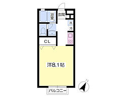 エスコートD館 ワンルームの間取図画像
