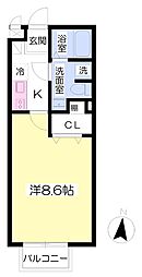 アムールコア 1Kの間取図画像