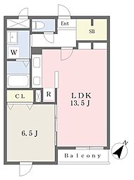 リバーサイド川和 1LDKの間取図画像