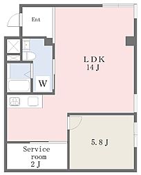 ル・オン茅ケ崎 1SLDKの間取図画像