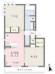 グランメゾンルショコラ 2LDKの間取図画像
