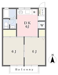 エクレール 2DKの間取図画像