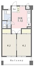 北辰ビル 2DKの間取図画像
