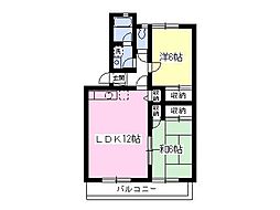 ハイムラピス 2LDKの間取図画像