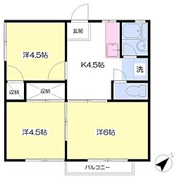 光ハイツ 3Kの間取図画像