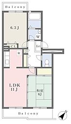 JR京浜東北・根岸線 鶴見駅 徒歩27分の賃貸マンション 1階2LDKの間取り