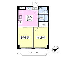 パインフラッツ.2 2DKの間取図画像
