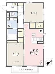 キャトル・セゾン 2LDKの間取図画像