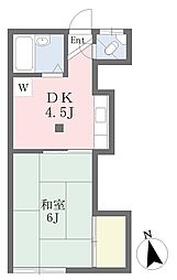 柿生荘 1DKの間取図画像