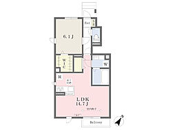 フェリシア黒川 1LDKの間取図画像
