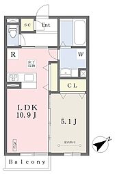 キャトル・セゾン 1LDKの間取図画像