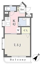ミニヨン向ヶ丘 1Kの間取図画像