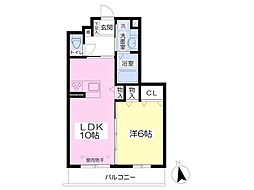 レガーロYU 1LDKの間取図画像
