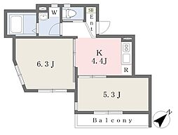 メゾン・ド・アミ 2Kの間取図画像