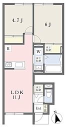 プールム 2LDKの間取図画像