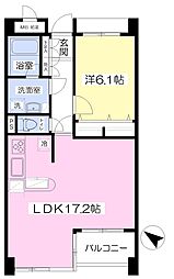 イリヴェール北鎌倉 1LDKの間取図画像