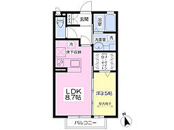 ドエル 1LDKの間取図画像