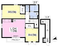 ディアコート 2LDKの間取図画像