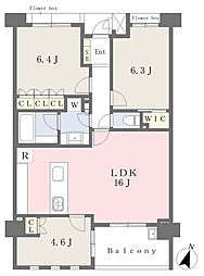 パークハウス三ツ沢ヒルトップテラス 2階3LDKの間取り
