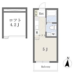 ルーチェ星川 2階ワンルームの間取り
