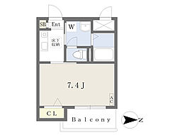 アベニュー三ッ沢 1Kの間取図画像