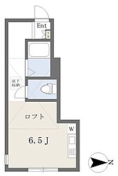 ヒルズ六角橋四丁目 ワンルームの間取図画像