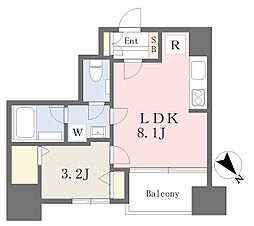 中区相生町6丁目PJ 1LDKの間取図画像