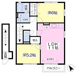 ヒルズ・コトブキ 2LDKの間取図画像