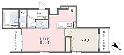 六角橋1丁目マンション 1LDKの間取図画像