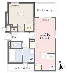Saray 本牧山手 1LDKの間取図画像